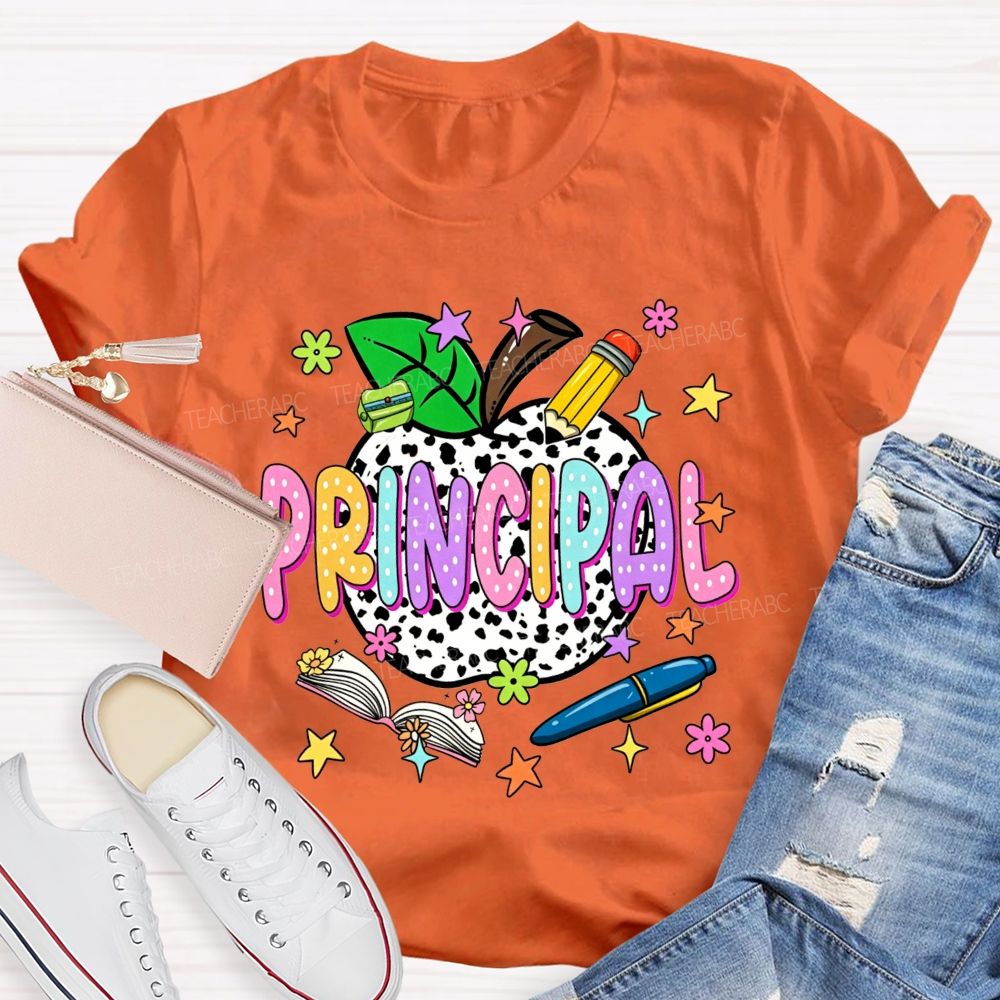 Apple Principal Cute Principal School Life T-shirt