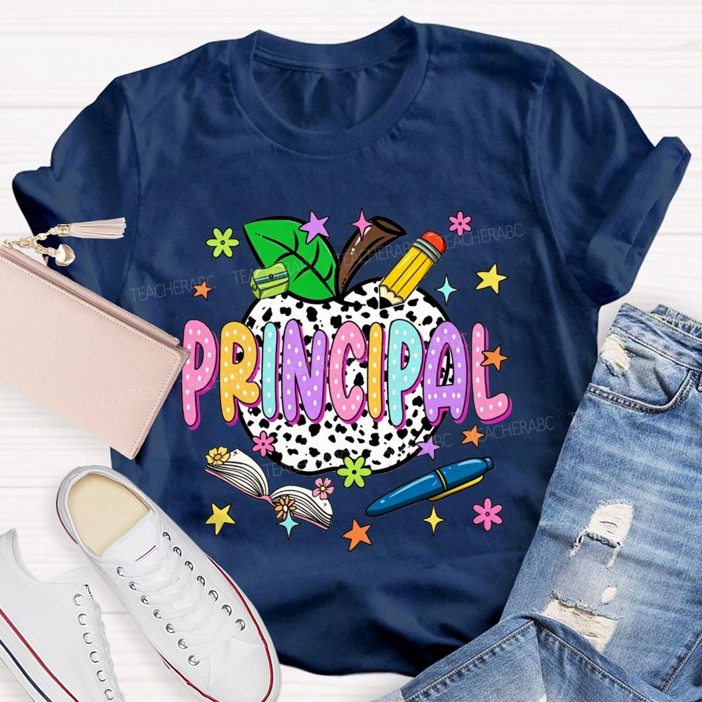 Apple Principal Cute Principal School Life T-shirt