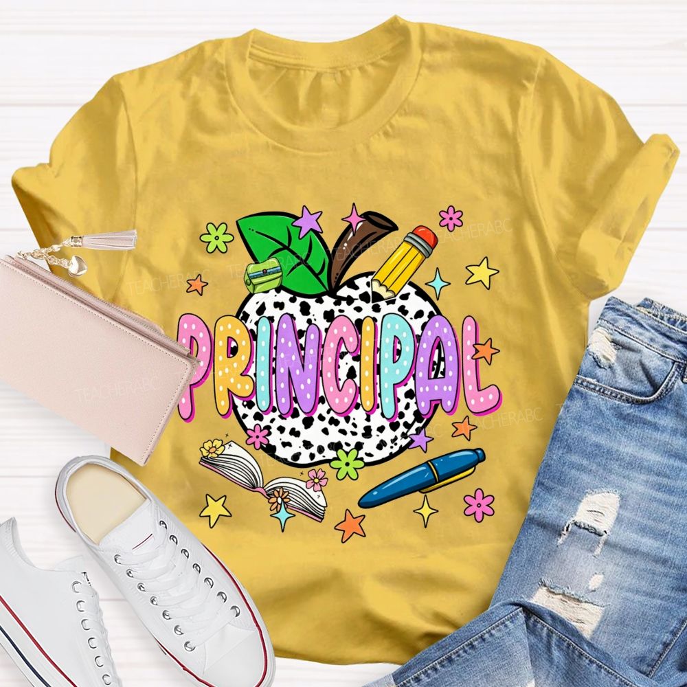 Apple Principal Cute Principal School Life T-shirt