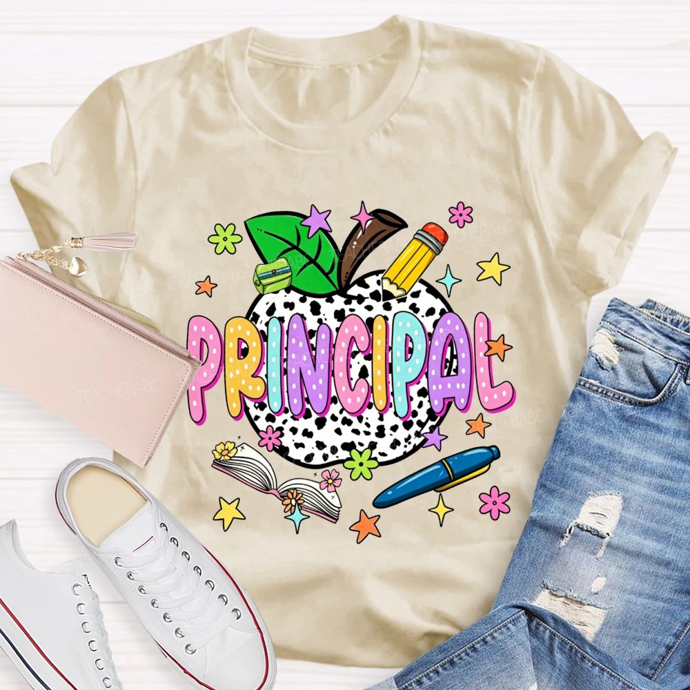 Apple Principal Cute Principal School Life T-shirt
