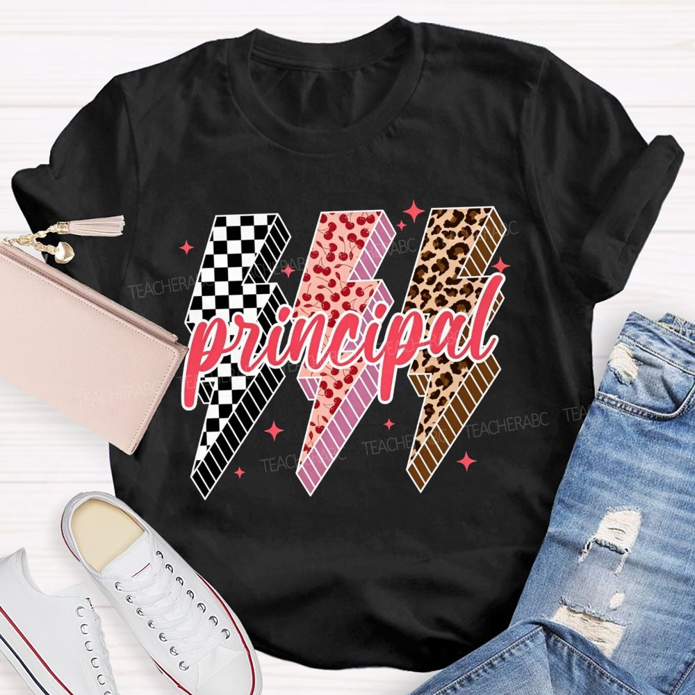 Leopard Cherry Checker Principal T-shirt