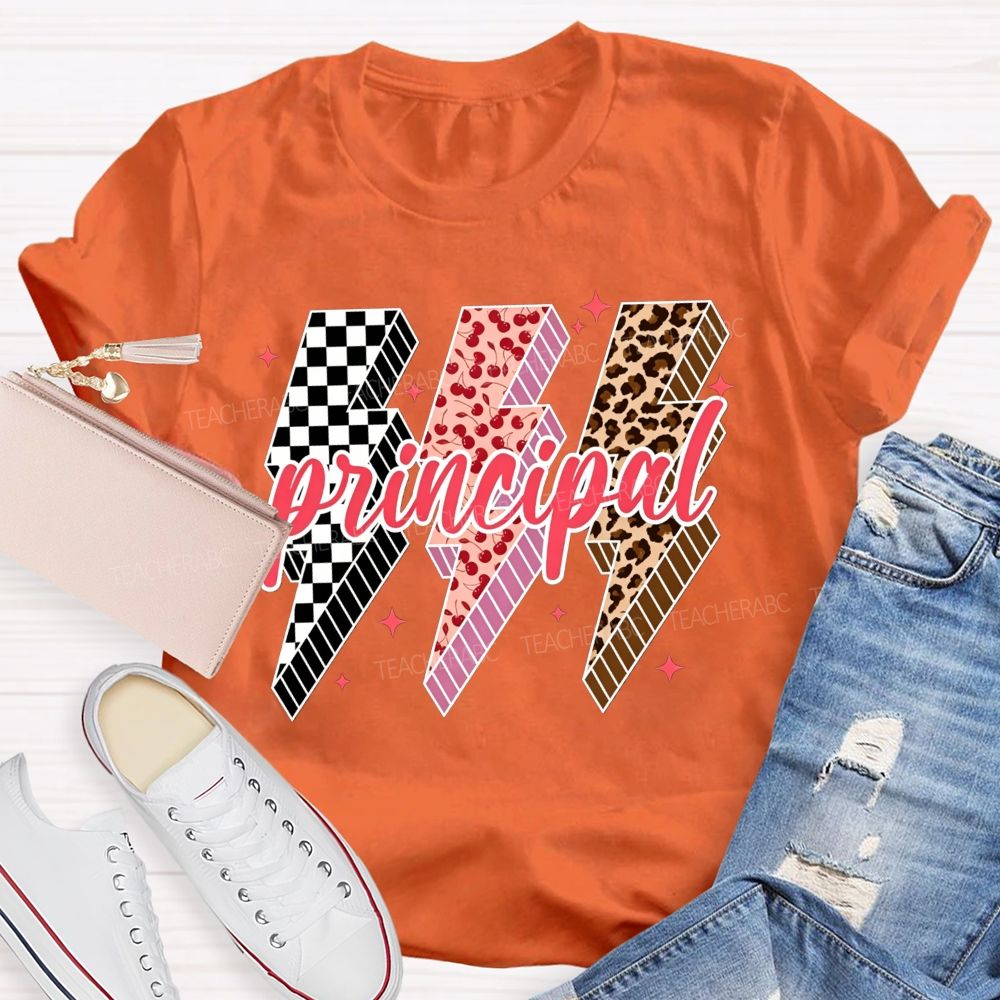 Leopard Cherry Checker Principal T-shirt
