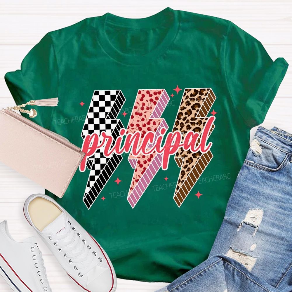 Leopard Cherry Checker Principal T-shirt