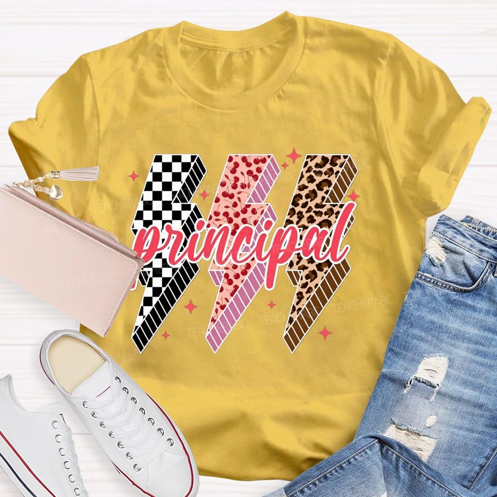 Leopard Cherry Checker Principal T-shirt
