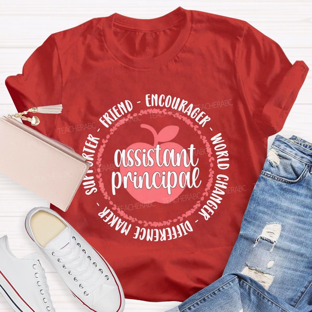 Apple Wreath Assistant Principal Difference Maker T-shirt