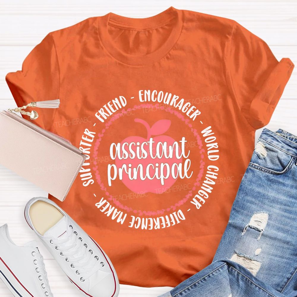Apple Wreath Assistant Principal Difference Maker T-shirt