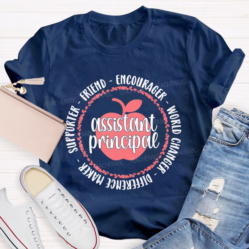 Apple Wreath Assistant Principal Difference Maker T-shirt