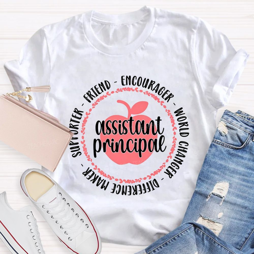 Apple Wreath Assistant Principal Difference Maker T-shirt