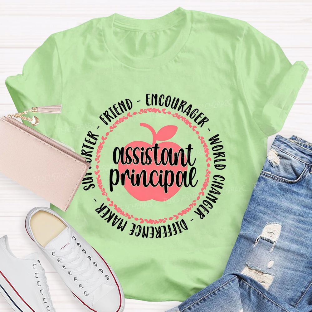 Apple Wreath Assistant Principal Difference Maker T-shirt