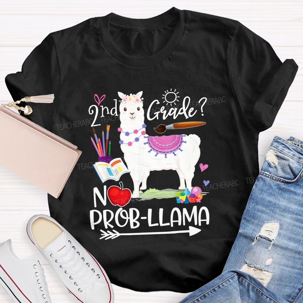 Personalized Grade 2nd Grade No Prob-Llama Teacher T-shirt