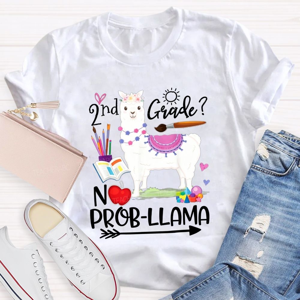 Personalized Grade 2nd Grade No Prob-Llama Teacher T-shirt