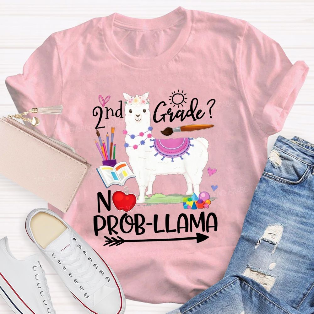 Personalized Grade 2nd Grade No Prob-Llama Teacher T-shirt