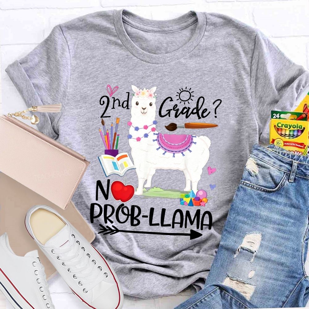 Personalized Grade 2nd Grade No Prob-Llama Teacher T-shirt