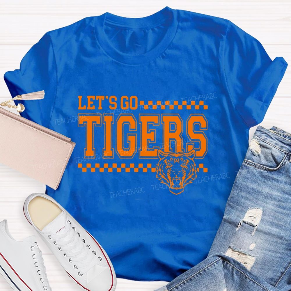 Personalized Mascot Let'S Go Tigers Game Day Teacher T-shirt