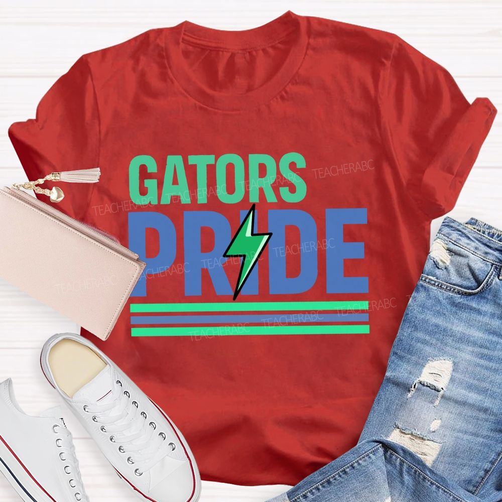 Personalized Mascot Gators Pride Lightning School Mascot T-shirt