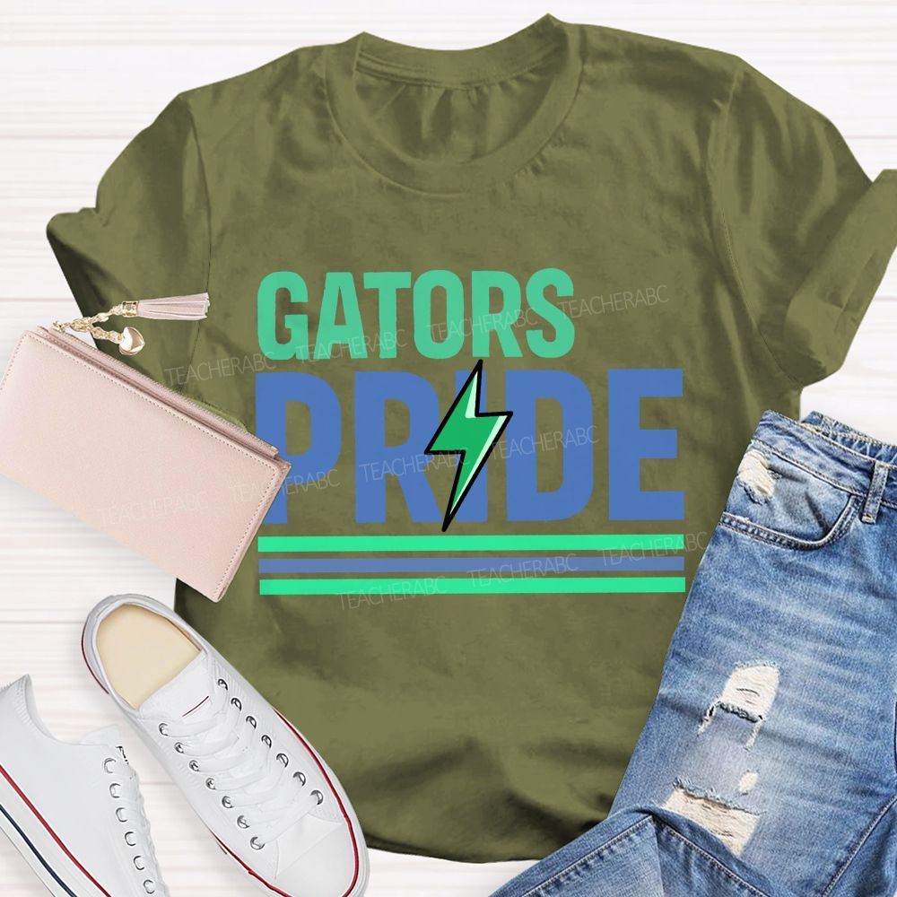 Personalized Mascot Gators Pride Lightning School Mascot T-shirt