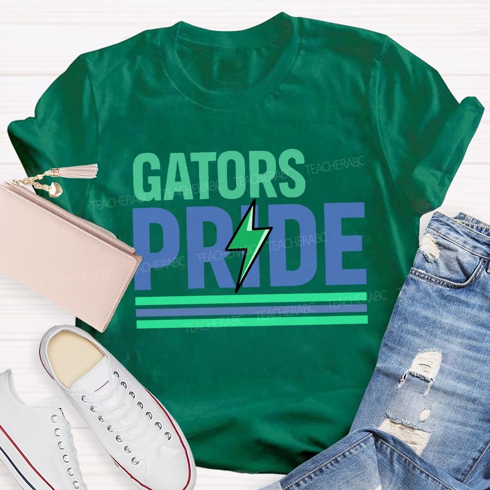 Personalized Mascot Gators Pride Lightning School Mascot T-shirt
