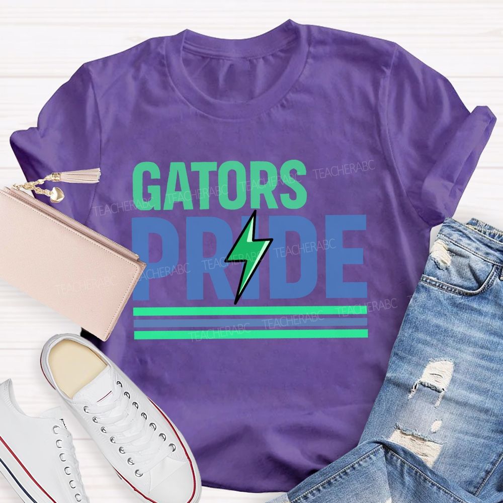 Personalized Mascot Gators Pride Lightning School Mascot T-shirt
