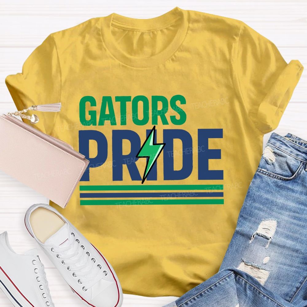 Personalized Mascot Gators Pride Lightning School Mascot T-shirt