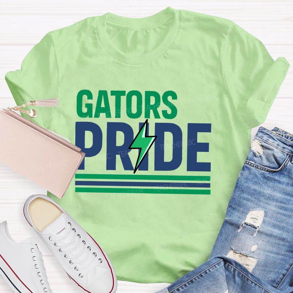 Personalized Mascot Gators Pride Lightning School Mascot T-shirt