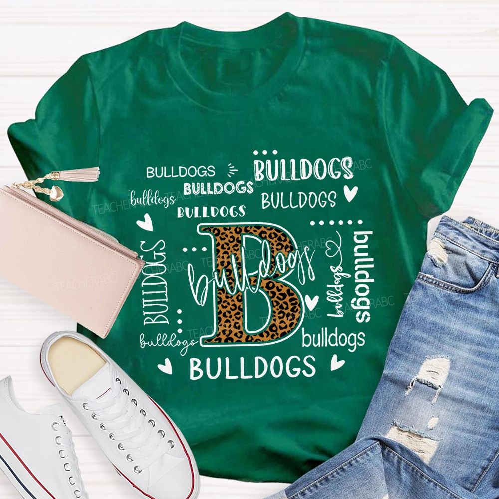 Personalized Mascot Leopard Bulldogs Team Pride Teacher T-shirt