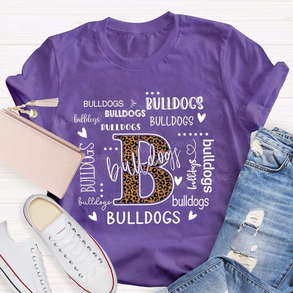Personalized Mascot Leopard Bulldogs Team Pride Teacher T-shirt
