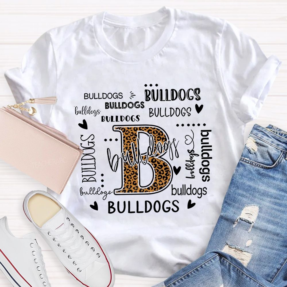 Personalized Mascot Leopard Bulldogs Team Pride Teacher T-shirt