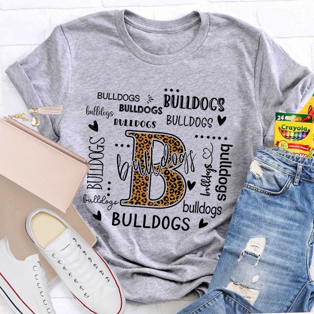 Personalized Mascot Leopard Bulldogs Team Pride Teacher T-shirt
