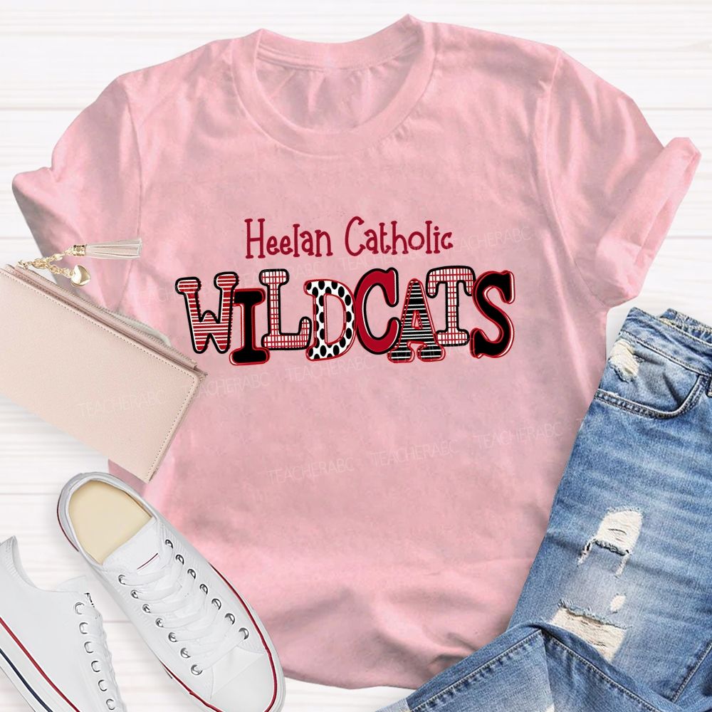Personalized Mascot And School Name  Wildcats Mascot Game Day Teacher T-shirt