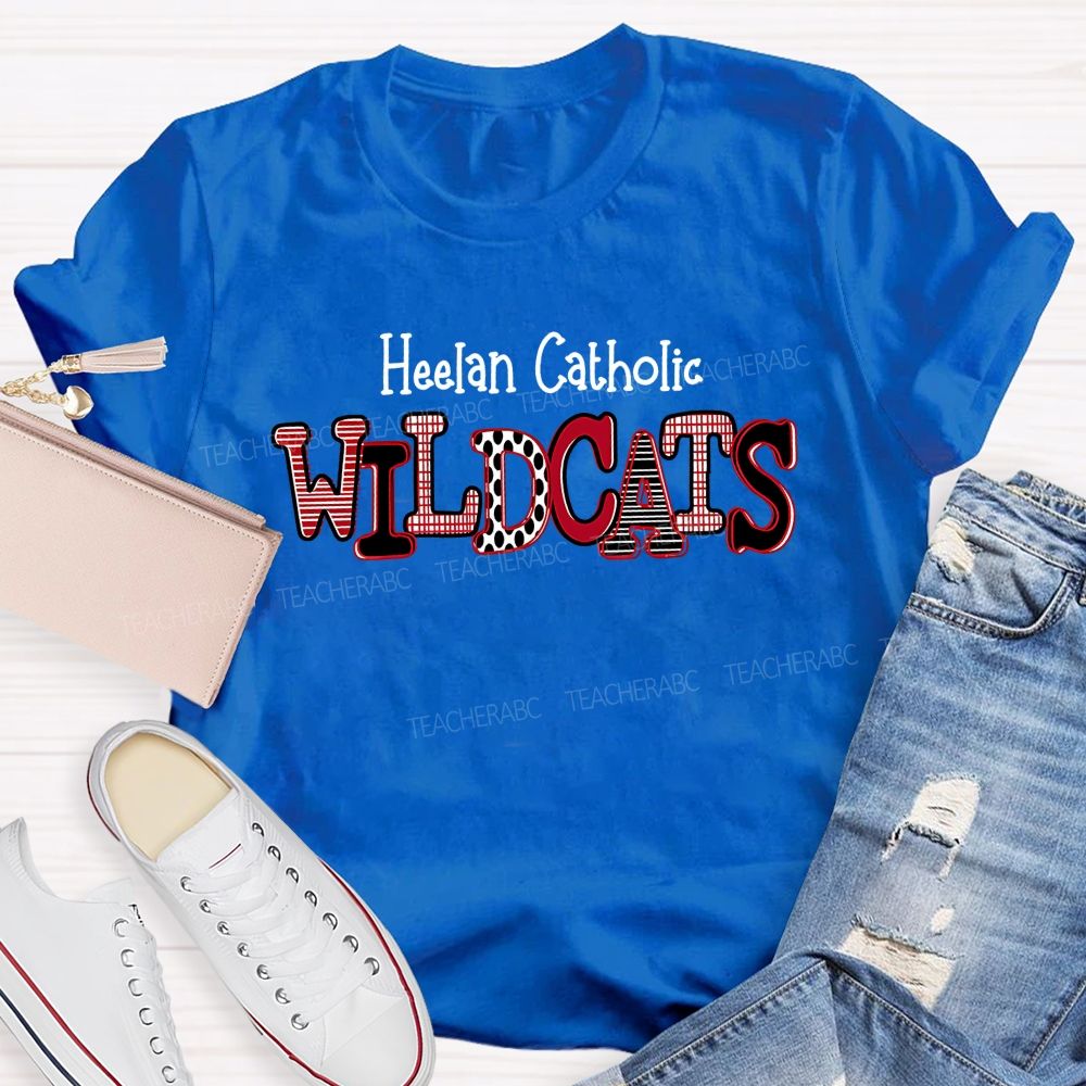 Personalized Mascot And School Name  Wildcats Mascot Game Day Teacher T-shirt