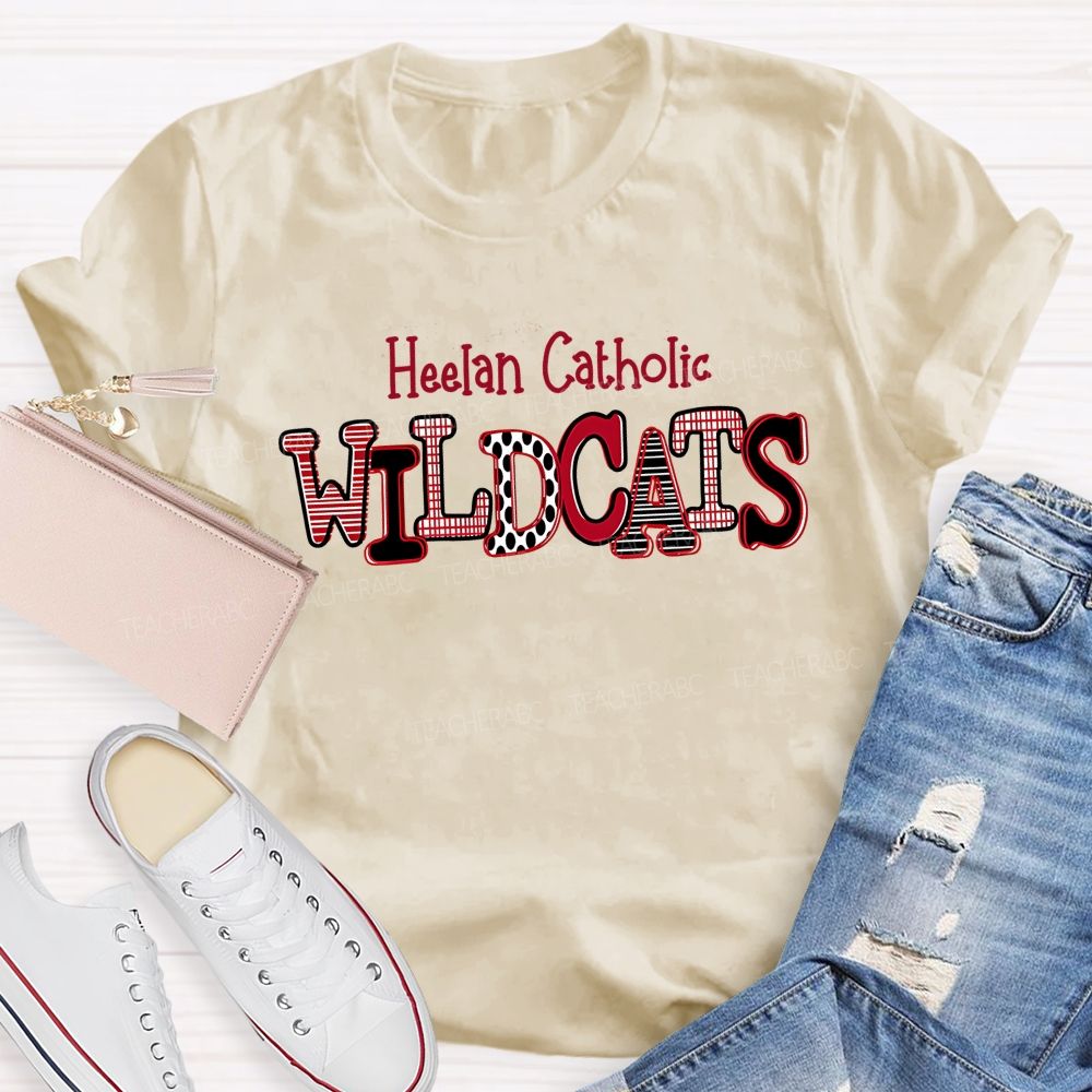 Personalized Mascot And School Name  Wildcats Mascot Game Day Teacher T-shirt