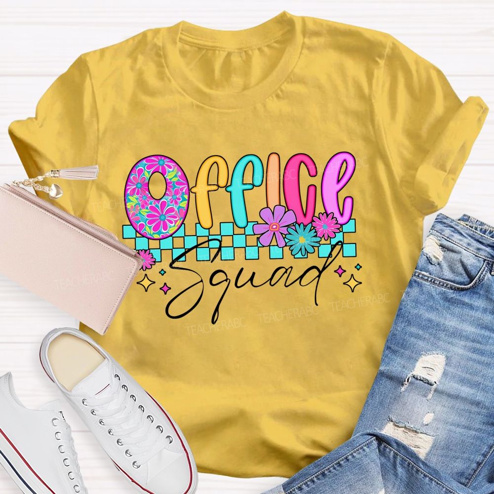 Office Squad Checkerboard Administrative Staff T-shirt