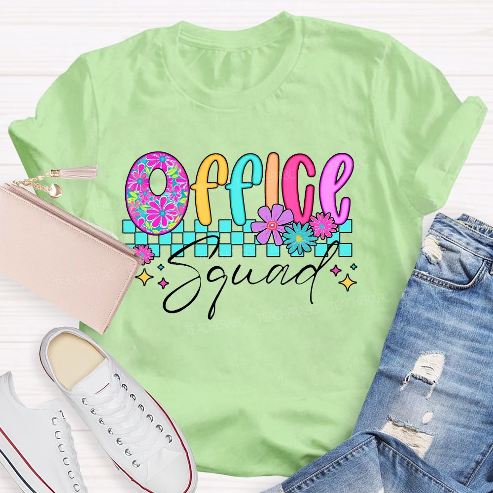 Office Squad Checkerboard Administrative Staff T-shirt