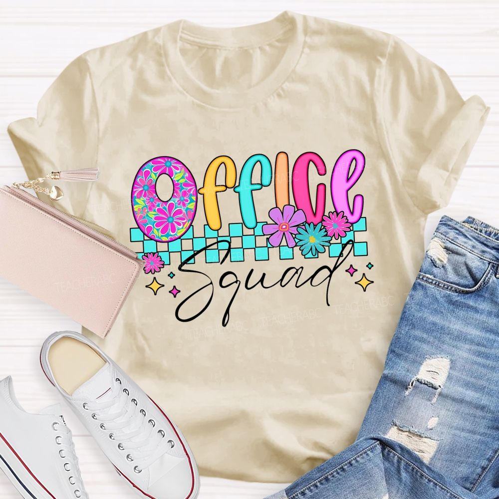 Office Squad Checkerboard Administrative Staff T-shirt