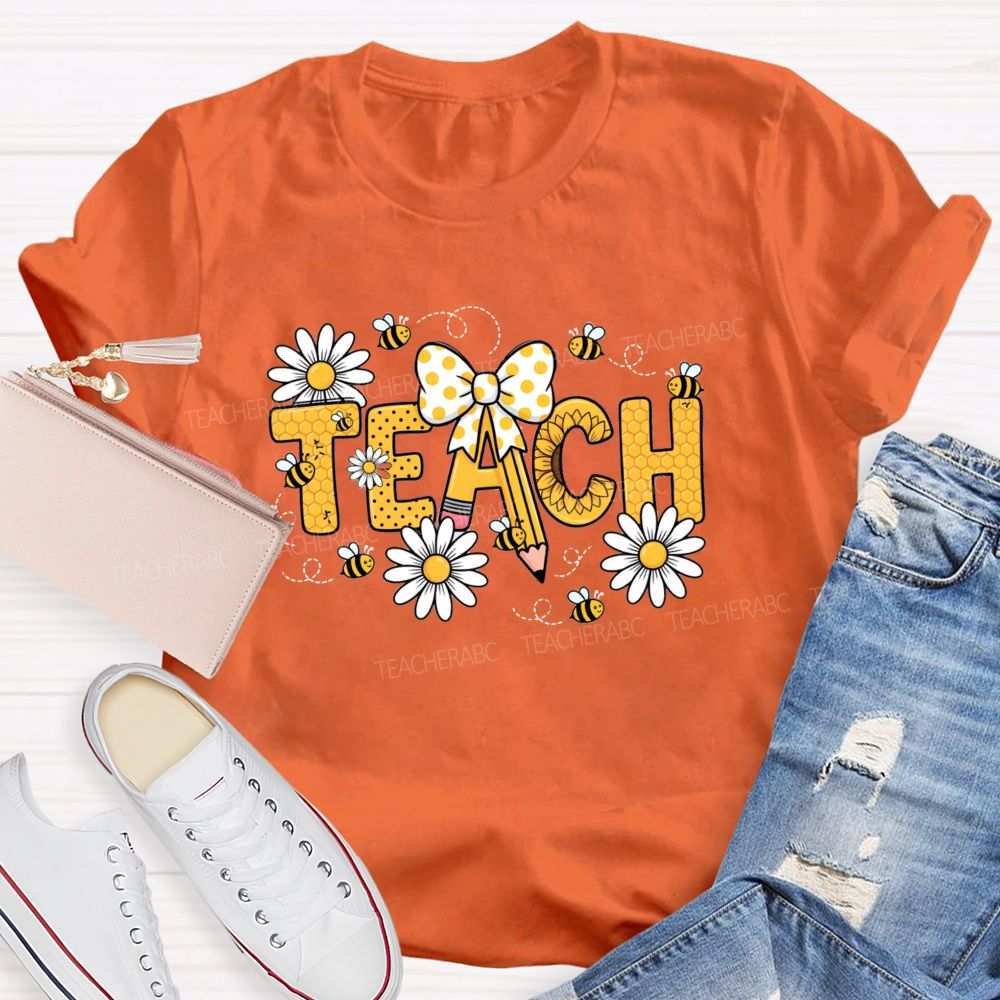 Bee Teacher Bee Kind Beehive Teacher T-Shirt