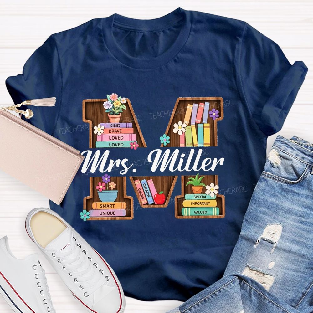 Personalized Name Librarian Like Kind Brave Smart And Valued Decorated T-shirt