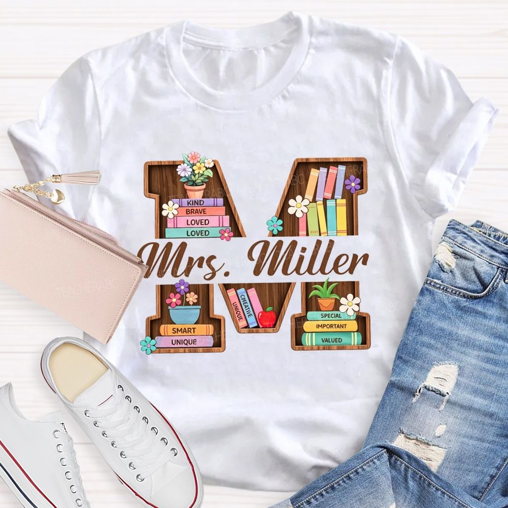 Personalized Name Librarian Like Kind Brave Smart And Valued Decorated T-shirt