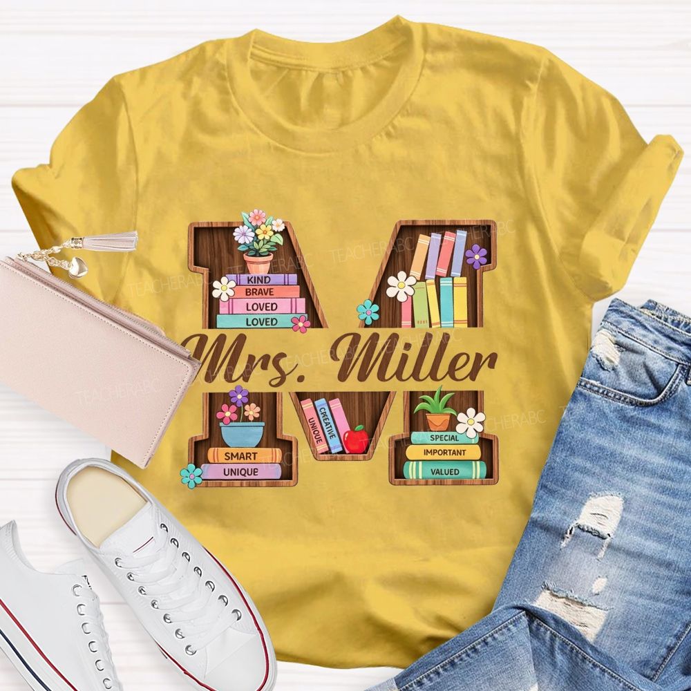 Personalized Name Librarian Like Kind Brave Smart And Valued Decorated T-shirt