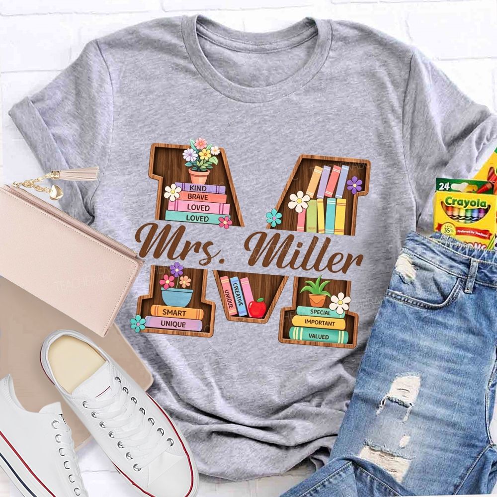 Personalized Name Librarian Like Kind Brave Smart And Valued Decorated T-shirt