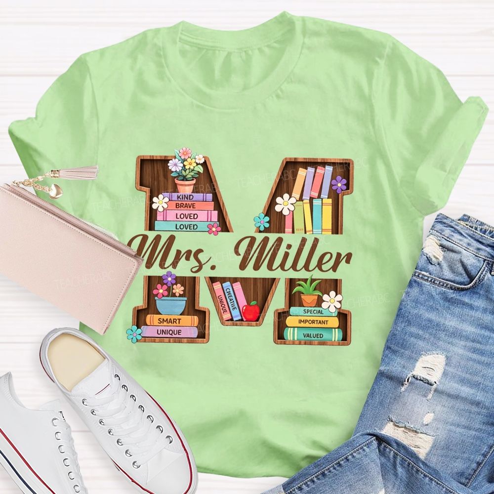 Personalized Name Librarian Like Kind Brave Smart And Valued Decorated T-shirt