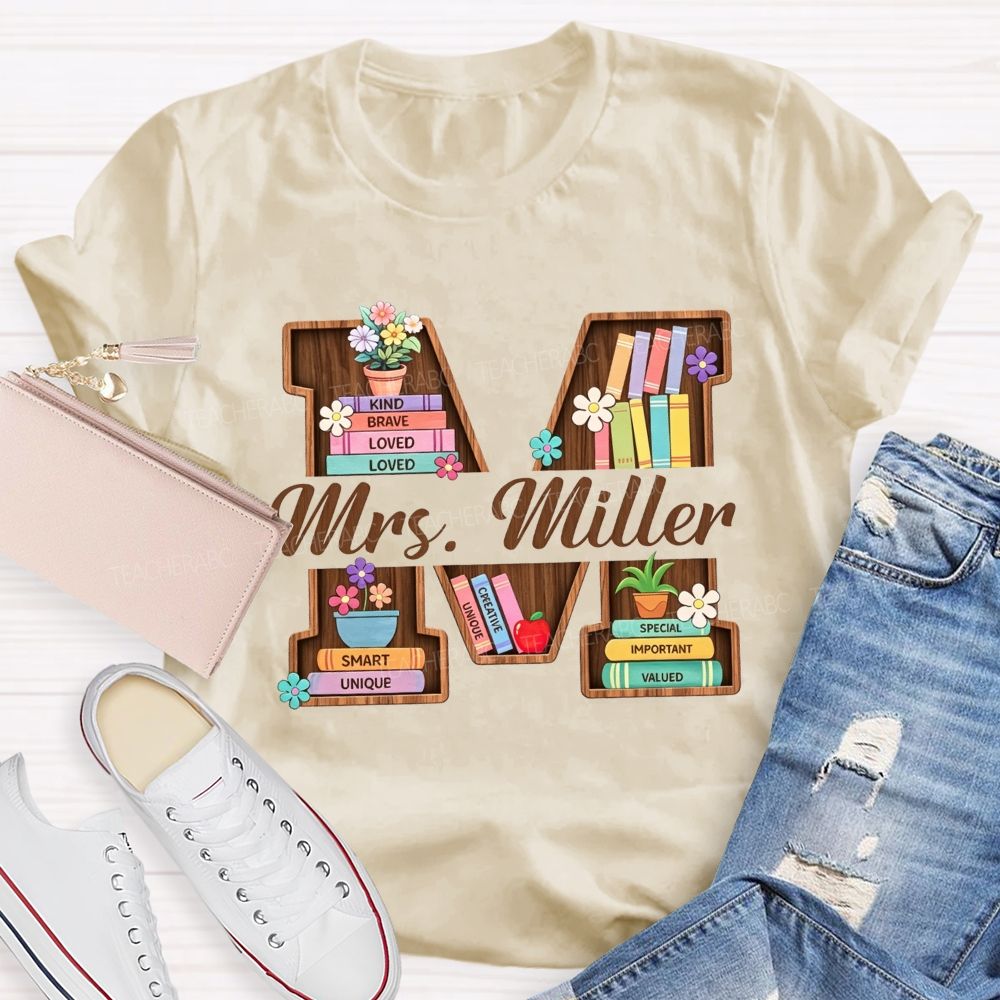 Personalized Name Librarian Like Kind Brave Smart And Valued Decorated T-shirt