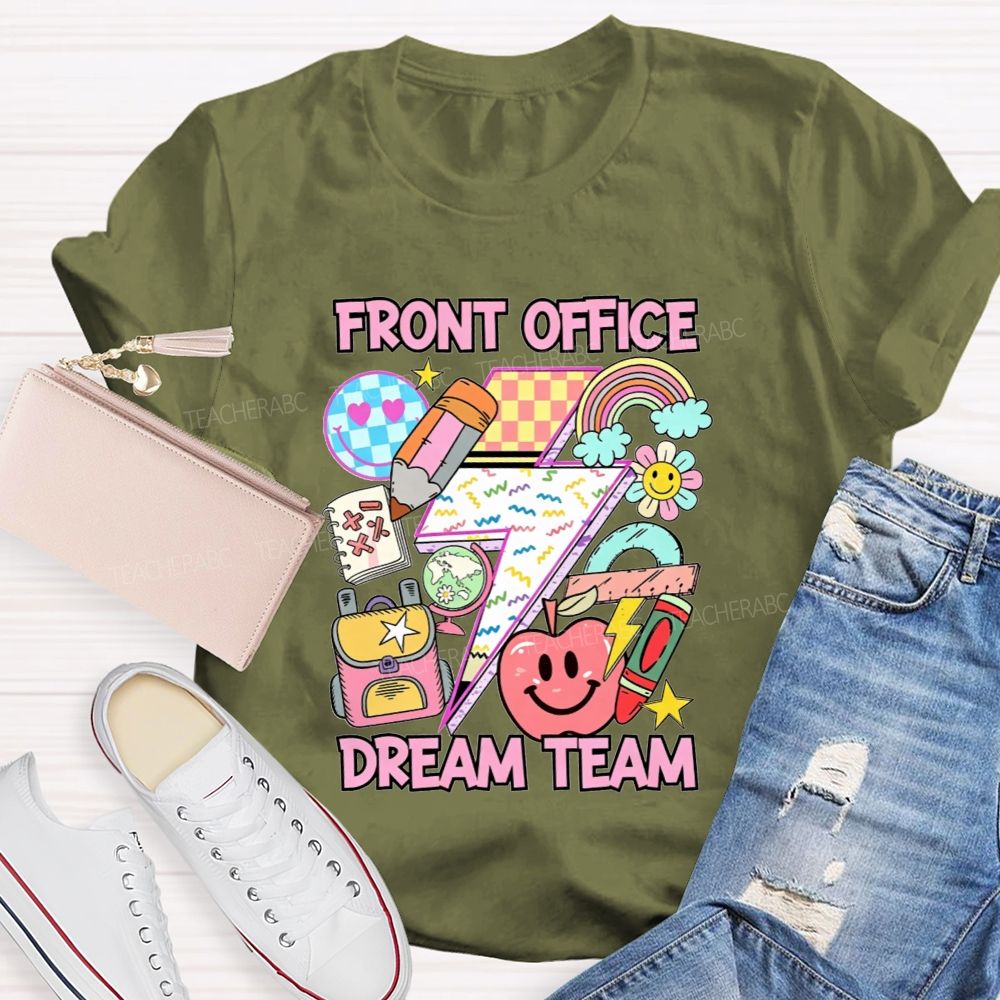 Front Office Dream Team Lightning Bolt School Supplies T-shirt