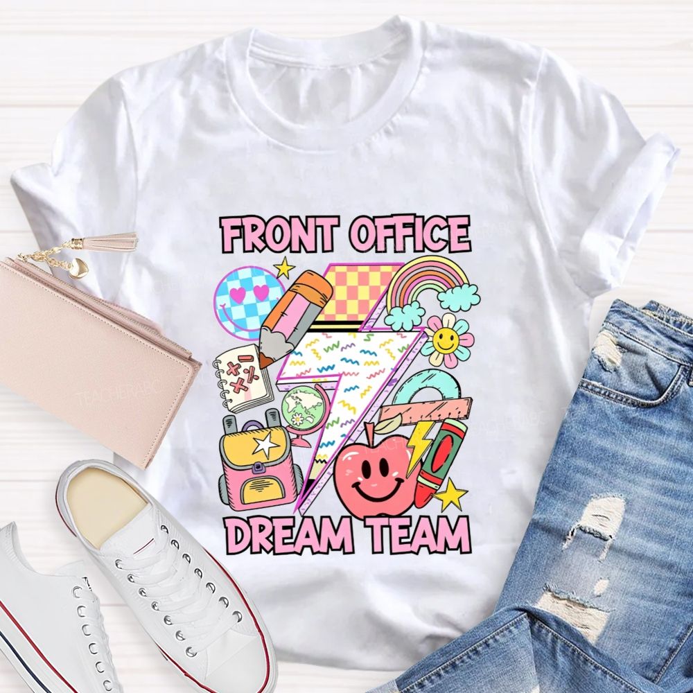Front Office Dream Team Lightning Bolt School Supplies T-shirt