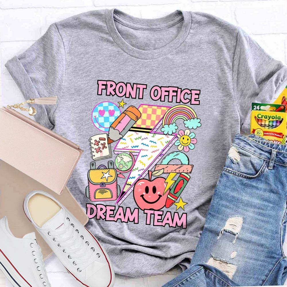Front Office Dream Team Lightning Bolt School Supplies T-shirt