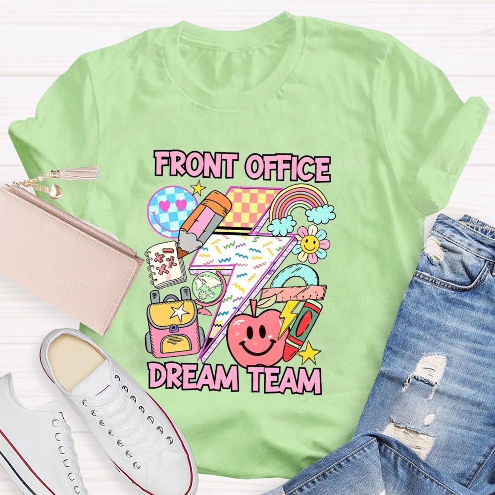 Front Office Dream Team Lightning Bolt School Supplies T-shirt