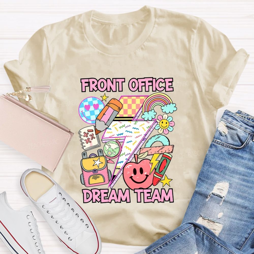 Front Office Dream Team Lightning Bolt School Supplies T-shirt