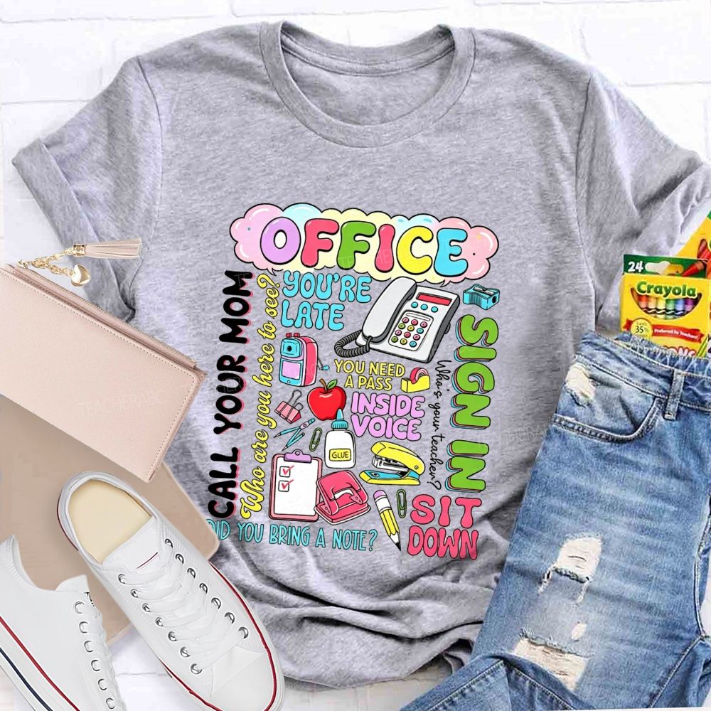 School Office All The Iconic Lines Of A School Front Office T-shirt
