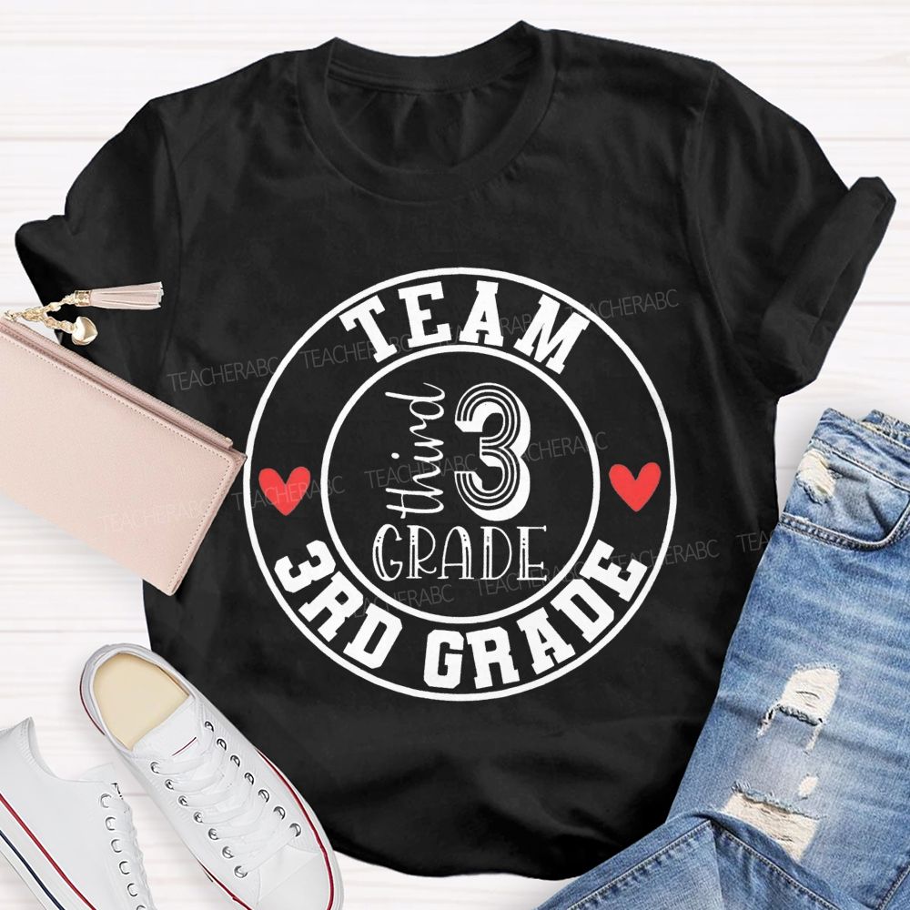Personalized Grade 3rd Grade Team Herat Teacher T-Shirt