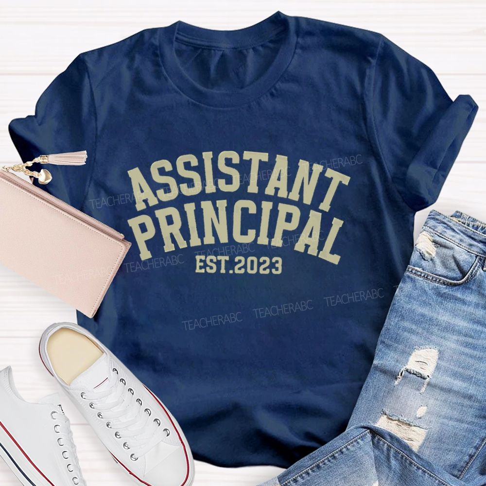 Personalized School Role and Year Retroarch Varsity Teacher T-Shirt