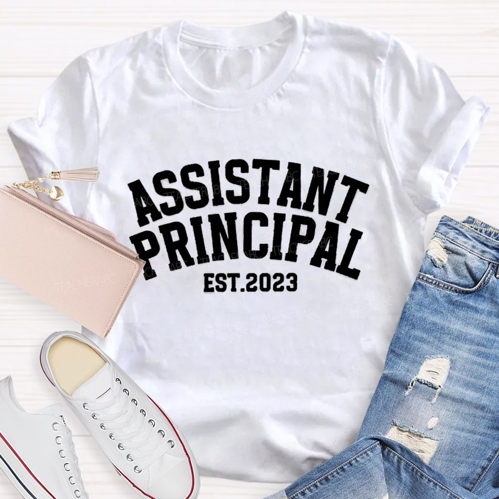 Personalized School Role and Year Retroarch Varsity Teacher T-Shirt